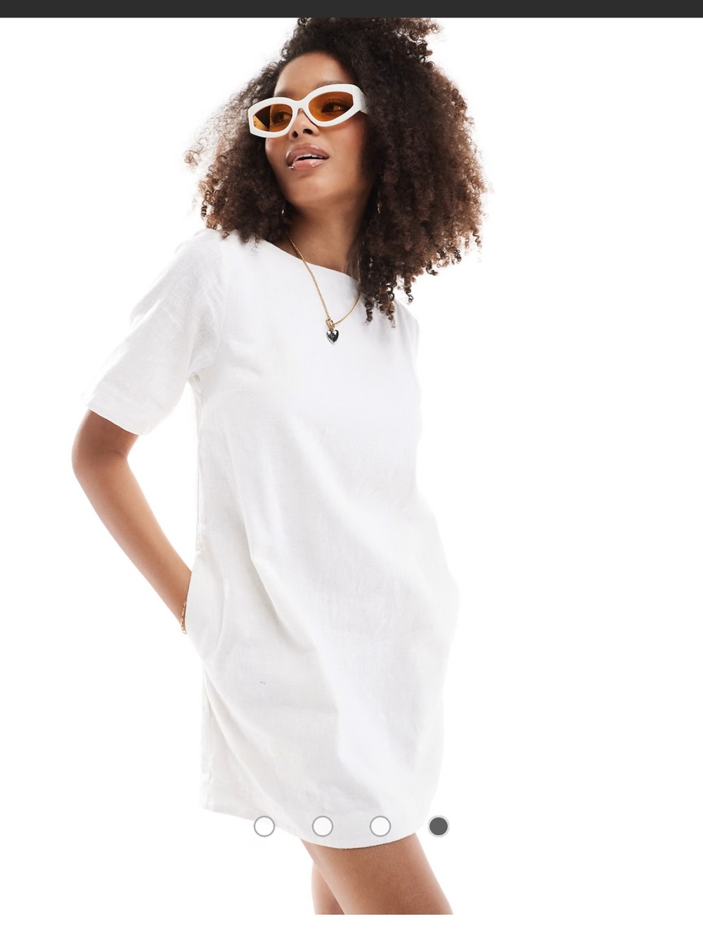 Abercrombie & Fitch Linen Cotton White Short Sleeve t-shirt Mini dress